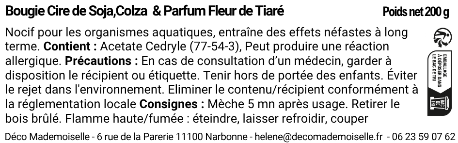 Bougie Reine Charlotte Personnalisable | Parfum Fleur de Tiaré – Image 5