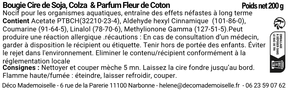 Bougie Reine Charlotte Personnalisable | Parfum Fleur de Coton – Image 5